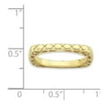 thumbnail image 2 of 2.25mm 925 Sterling Silver Patterned Stackable Polished Gold PlatedSquare Ring Size 9 Stackable Ring for Women, 2 of 2