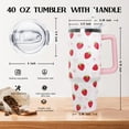 thumbnail image 2 of 40oz Strawberry Floral Tumbler with Handle, Lid & Straw - Insulated Coffee Mug Water Bottle - Women''s Gift, Strawberry Decor Accessories, 2 of 6