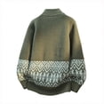 thumbnail image 4 of Men's Sweaters Full Zip Up Stand Collar Knitted Cardigan Jackets for Men Long Sleeve Loose Fall Winter Outerwear (4XL, Green), 4 of 4