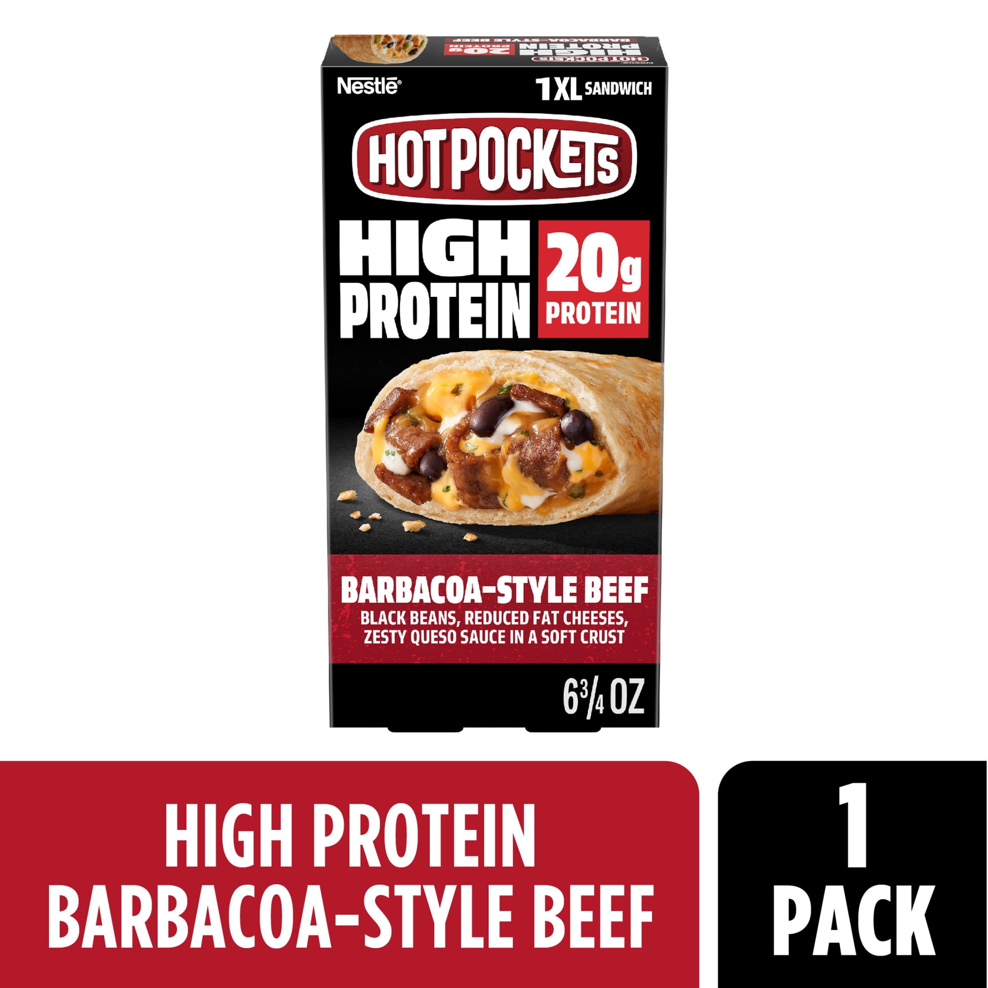 High Protein Barbacoa Style Beef, Air Fryer Food, Frozen Sandwich, 1 XL Sandwich  6.75 oz