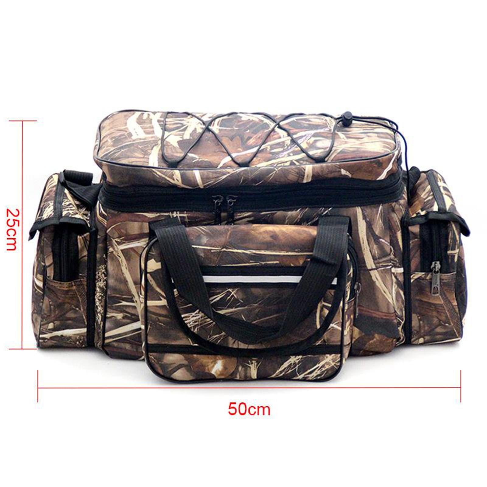 Vensio -Large Capacity Fishing Tackle Bag with Padded Shoulder Strap, Waterproof 600D Oxford Cloth Fishing Storage Bag for Carp and Sea Fishing, Multi-Pocket Gear Holdall