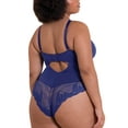 thumbnail image 2 of Scantilly by Curvy Kate Indulgence Stretch Lace Body Suit (ST010704),2XL,Deep Blue, 2 of 5