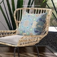 thumbnail image 3 of Amrita Sen Designs  20 x 20 in. Paisley Leaf Geo Broadcloth Indoor & Outdoor Zippered Pillow - Light Grey, Blue & Yellow, 3 of 5