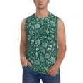 thumbnail image 3 of Uemuo Green Christmas Pattern Men's Sleeveless T-Shirt,Muscle Athletic Tank Top, Moisture-wicking Quick-dry Breathable Classic Tee Top for Gym Run Outdoor Sports-Small, 3 of 8