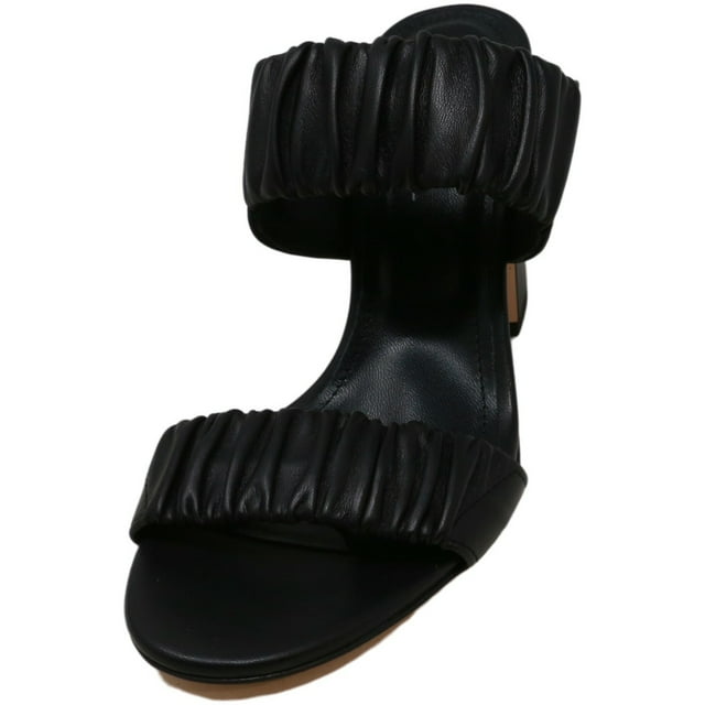 Agl Sandale à Talon Épais pour Femmes Cuir Noir - 9.5M