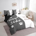 thumbnail image 3 of Homewish Kids Kawaii Cartoon Twin Bedding Sets 7-Piece, Grey White Couples Print Bedding Comforter Set, Romantic Valentines Day Reversible Sheet Sets, Breathable Home Decor, 3 of 7