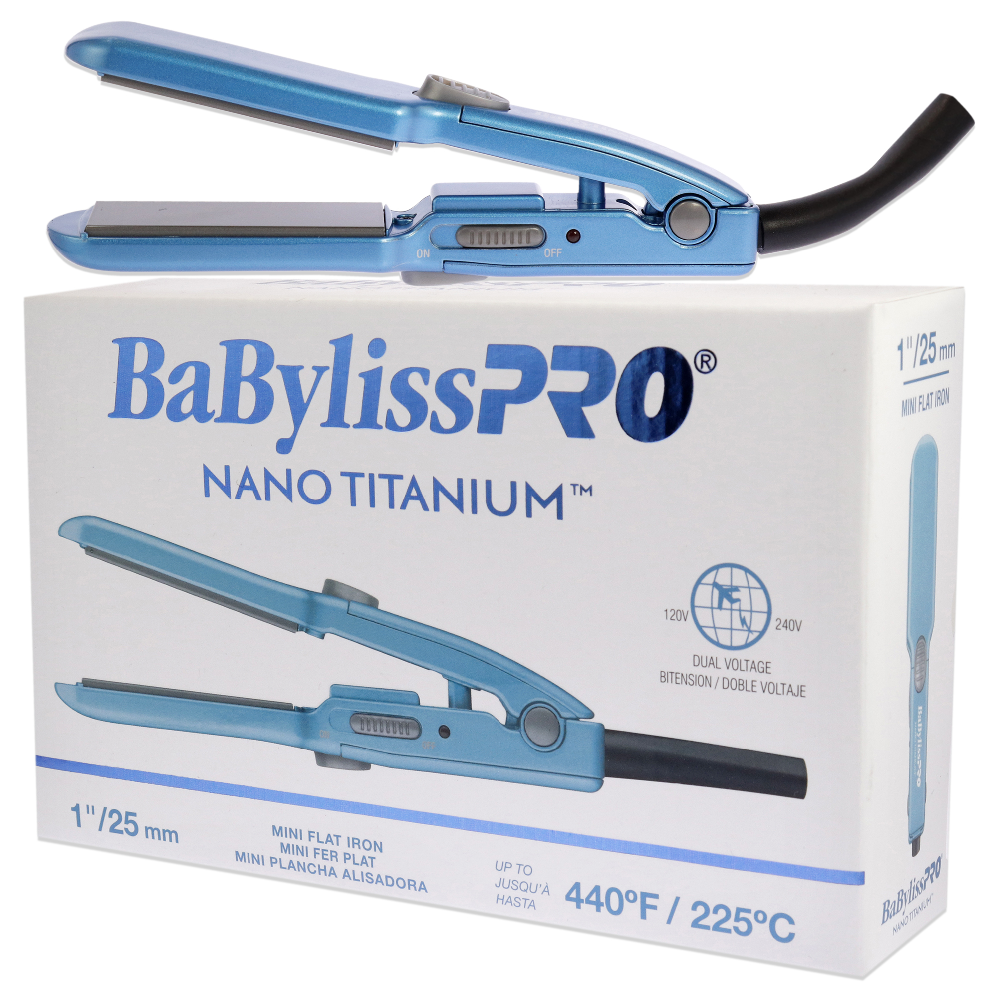 BaBylissPRO Nano Titanium Mini Flat Iron - BNT3053UC - Blue, 1 Inch Flat Iron - image 4 of 4