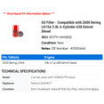 thumbnail image 2 of Oil Filter - Compatible with 2000 Bering LD15A 3.8L 6-Cylinder 638 Detroit Diesel, 2 of 2