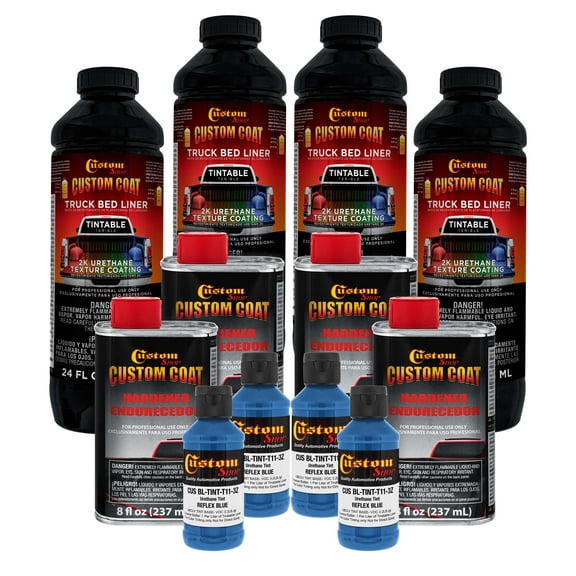 Custom Coat Reflex Blue 1 Gallon Urethane Spray-On Truck Bed Liner Kit -Easy Mixing , Prevent Stop Rust