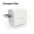 thumbnail image 6 of Powertek 20W USB-C + USB-A Wall Charger, Fast Charging Power Delivery Cube, Dual Port Compact Charger, White, 6 of 8