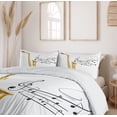 thumbnail image 6 of Ambesonne Black White Duvet Cover Sets, Template Solo Vibes, 2-King, Yellow Black White, 6 of 7