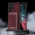 thumbnail image 6 of ELEHOLD Flip Back Leather Wallet Case for Samsung Galaxy S23 Ultra with RFID Blocking Card Slots Holders Magnetic Buckle Kickstand Function Elegant Business Style Men Women Case,Winered, 6 of 7