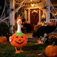 thumbnail image 4 of Fall Porch Goose Festival Outfits,23 Inch Pumpkin Style Outdoor Garden Decor Goose Statue Clothes,Fall Decorations Thanksgiving Front Porch Yard Lawn Decor, 4 of 7