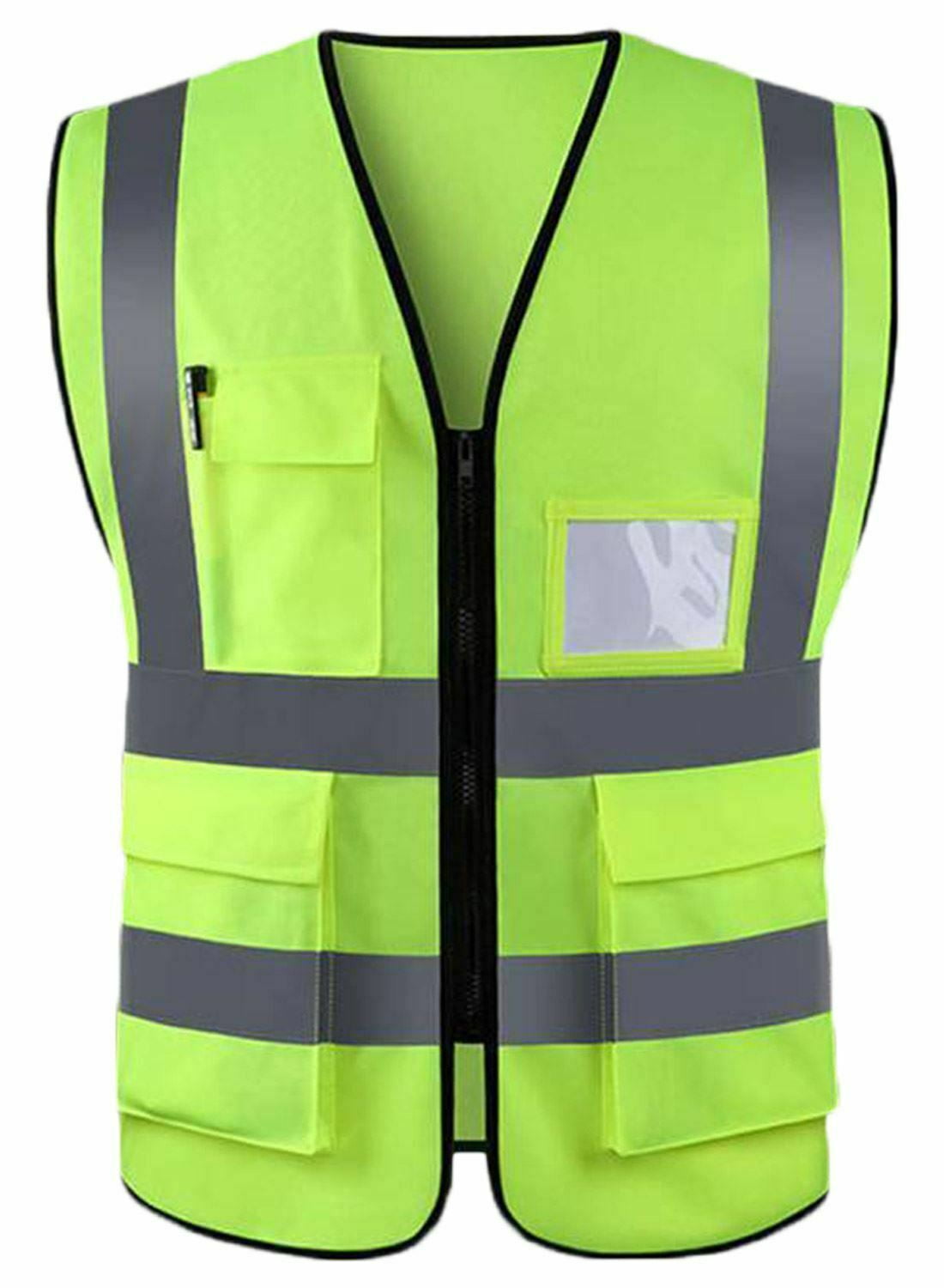 High Visibility Safety Vest Reflective Waistcoat With Pockets Color