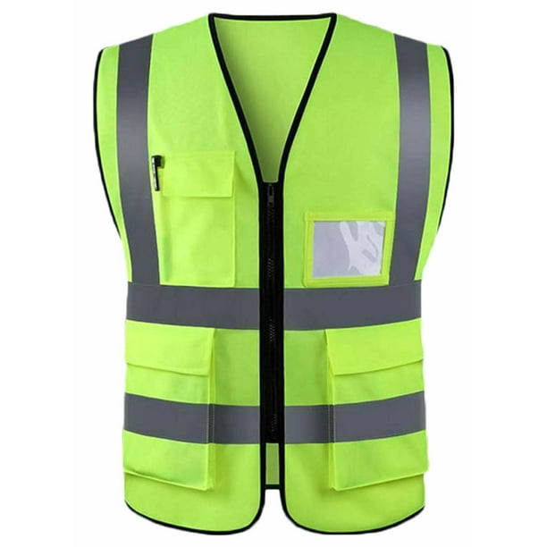 High Visibility Safety Vest Reflective Waistcoat with Pockets Color ...