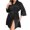 Black, variant on Plus Size Robe Women, Ice Silk Lightweight Open Front Loungewear with Belt, Breathable Summer Home Wear for Outdoor,Red 3XL
