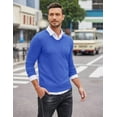 thumbnail image 5 of COOFANDY Men Casual V Neck Sweater Ribbed Knit Slim Fit Long Sleeve Pullover Top, 5 of 7