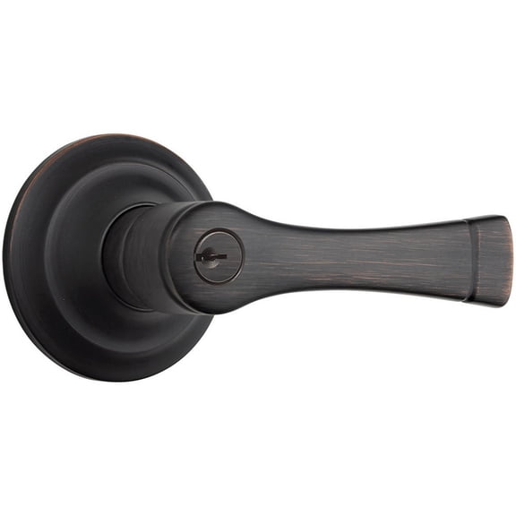 Brinks Push Pull Rotate Harper Keyed Entry Door Lever in Tuscan Bronze