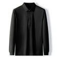 thumbnail image 3 of Ketyyh-chn99 Men's Polo Shirts Long Sleeve Casual Slim Fit Workout Shirts Pullover Tops Trendy Slim Fit Basic Workout Shirt Black,2XL, 3 of 5