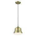 thumbnail image 2 of 55901-01-Livex Lighting-Endicott - 1 Light Mini Bell Pendant In Industrial Style-13 Inches Tall and 7 Inches Wide-Antique Brass Finish    -Traditional, 2 of 13