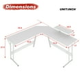 thumbnail image 4 of PayLessHere L Shaped Desk Corner Gaming Desk with Large Desktop Studying Working Desk, White, 4 of 8