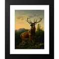 thumbnail image 2 of Alexander Brodszky 14x18 Black Modern Framed Museum Art Print Titled - Deer in Forest Landscape (1876), 2 of 5
