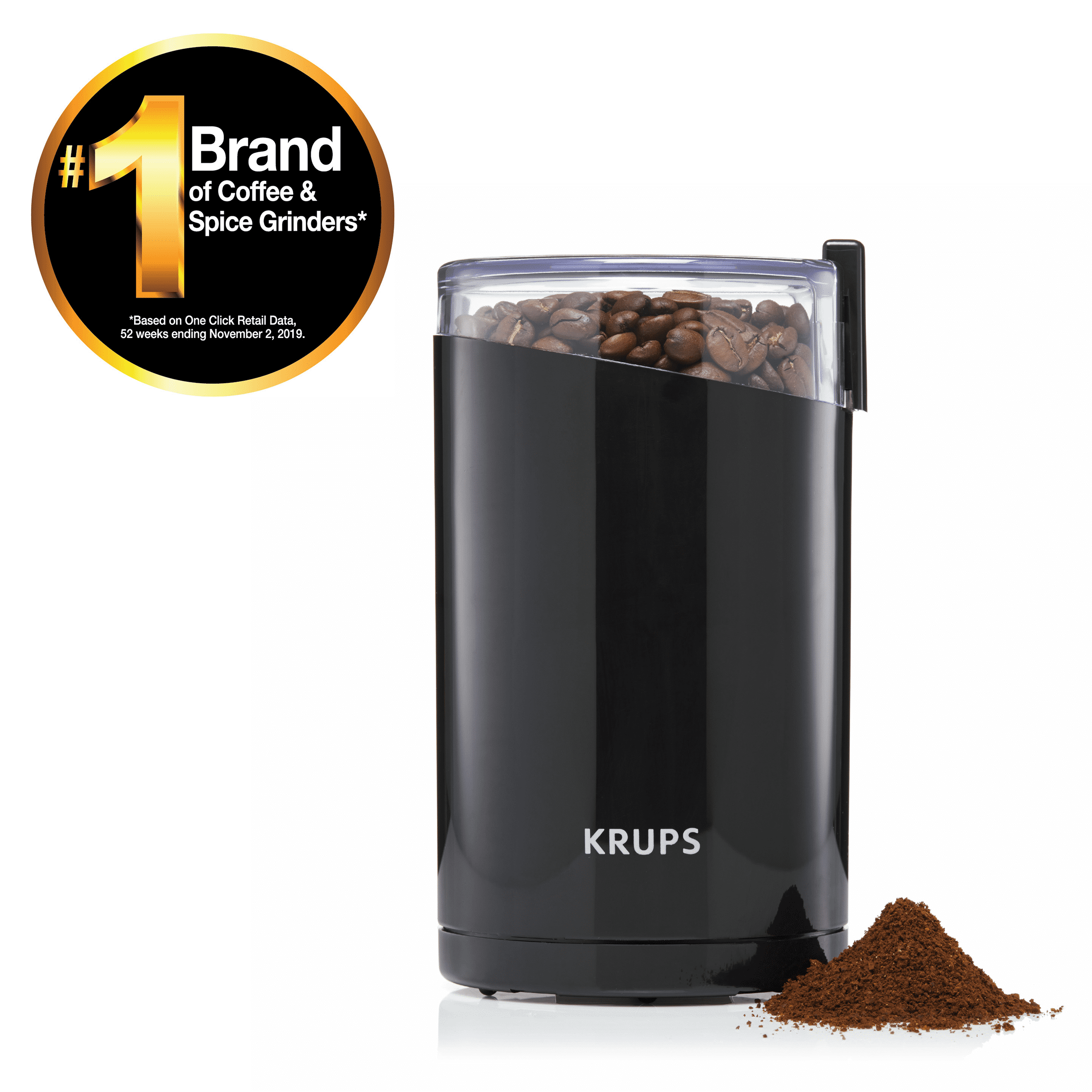 12 Krups GX332850 Silent Vortex Electric Grinder for Spice,Dry Herbs and Coffee 