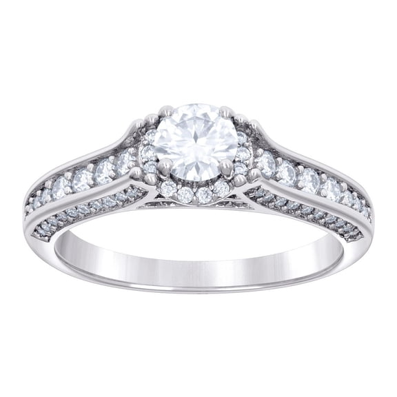 925 Sterling Silver Womens 1.39ct Moissanite Engagement Ring 6.3mm Wide Size 6 Engagement Ring for Women