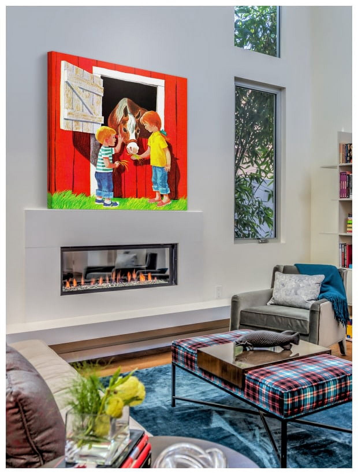 Marmont Hill 'Kids With Horse' Painting Print on Wrapped Canvas
