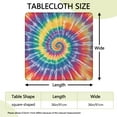 thumbnail image 2 of Colorful Rainbow Tie Dye Spiral Pattern Square Fitted Tablecloth with Elastic Edge,Square Table Cover,Washable Elastic Table Cover for Home Kitchen Party Decor 36"x36", 2 of 6