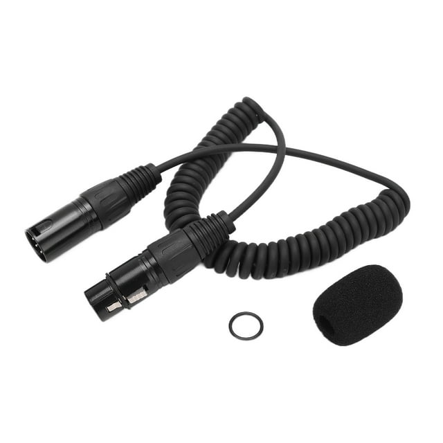 Cable de extensión de auriculares con resorte en espiral y conector XLR de 5 pines para auriculares de aviación Airbus