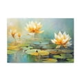 thumbnail image 2 of Hand-painted Lotus Flower Canvas Wall Art for Home Decor Ready-to-Hang, 2 of 18