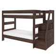 thumbnail image 3 of Modern Farmhouse Twin Over Twin Bunk Bed With Staircase, Barnwood Brown, 3 of 9