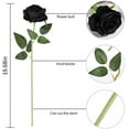 thumbnail image 2 of Morttic 10PCS Artificial Roses Flower Silk Rose with Stem Realistic Artificial Long Stem Black Rose Valentine's Day Fake Roses Bouquet for Wedding Home Decoration, 2 of 7