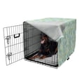 thumbnail image 5 of Tropical Dog Crate Cover, Monstera Coconut Palm Leaves in Soft Tones Paradise Forest Jungle Botany, Easy to Use Pet Kennel Cover Small Dogs Puppies Kittens, 7 Sizes, Pale Blue and Khaki, by Ambesonne, 5 of 6
