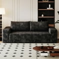 thumbnail image 7 of 71" Corduroy Sofa Couch,Deep Seat 3 Seater Sofa Couches,Loveseat Sofa,No Assembly for Living room,Bedroom,Black, 7 of 7