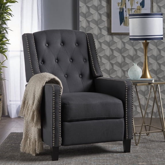 Classic Teal Fabric Push Back Chair