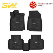 3W Floor Mats for Honda Accord 2018-2022 Hatchback Coupe Sedan(Include Hybrid Model)- Heavy Duty Custom Fit Harmless TPE Car Floor Carpet Liner All Weather TPE Car Liners,1st and 2nd Row Set, Black