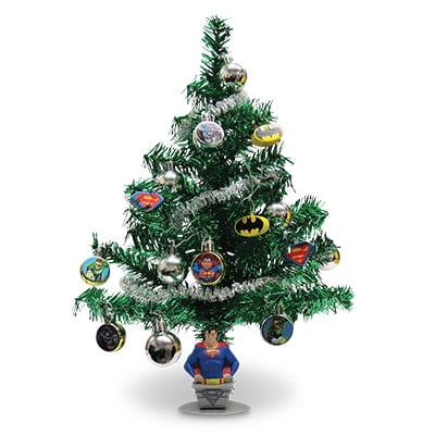 Christmas Lite Co Kurt S Adler BM9141 Artificial Christmas Tree Set, Justice League Batman & Superman, 19-In. ()