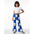 thumbnail image 3 of Girls Wide Leg Flared Pants, Digital Print Casual Trousers, Bell Bottom Style Kids Clothing for Ages 4-13, Spring Summer Outfit, 3 of 6