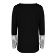 thumbnail image 2 of Women's Round Neck Top Women's T Shirt Cuff Side Openings Stitching Polyester with Buttons for Daily Life ANGGREK Otros, 2 of 6