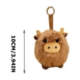 thumbnail image 3 of 3.9in Small Brown Calf Plush Toy, Cute Cow Doll Pendant, Soft Farm Animal Keychain Decor, Miniature Stuffed Cattle Ornament, Tiny Plushie Item, 3 of 8