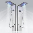 thumbnail image 1 of CES Bathroom Shower Panel System Shower Tower with LED Rainfall Waterfall Shower Head 5-Function Shower Faucet Rain Massage System with Body Jets,Brushed Nickel, 1 of 9