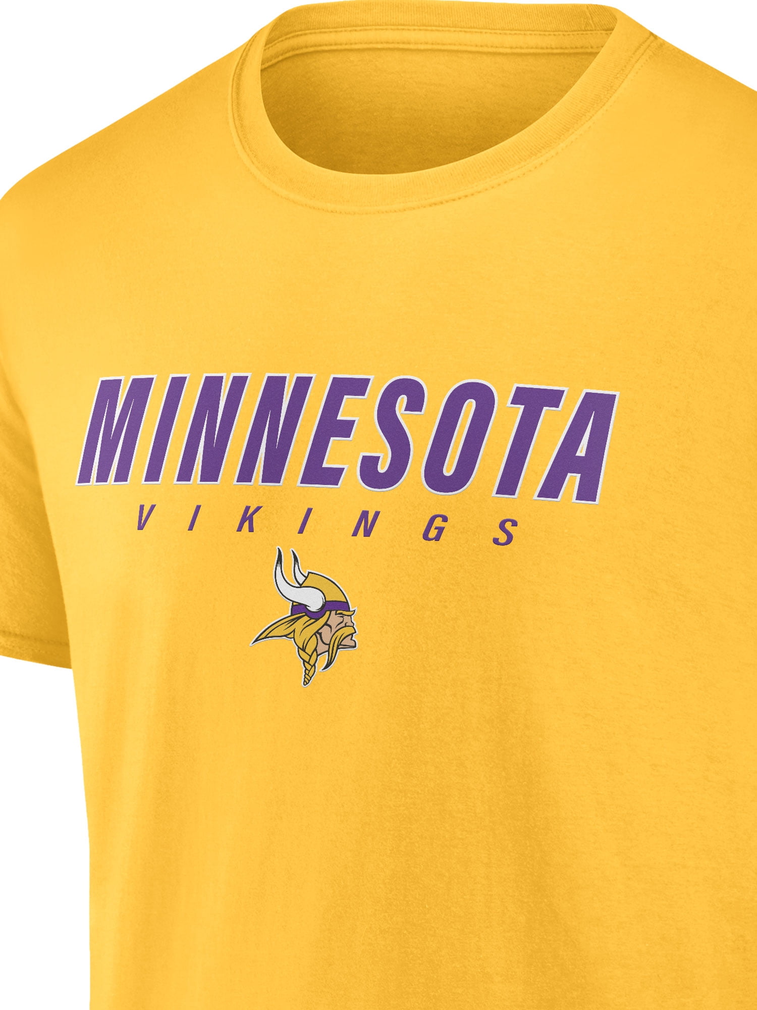 NFL Minnesota Vikings Men's Cotton Yellow Short Sleeve T-Shirt