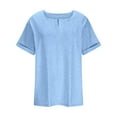 thumbnail image 5 of bnaln T Shirts for Women Loose Fit V-Neck Solid Color Womens Tops Oversized Moisture Wicking Short-Sleeved Tees Shirts Comfortable Soft Outdoor Tops, 5 of 6