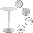 thumbnail image 5 of 23.6" Round Bar Table, Adjustable Height Bar Table, Modern Cocktail Bar Table with MDF Top and Metal Base, Bistro Pub Table Suitable for Café, Kitchen Island, Bar Counter, White, 5 of 7