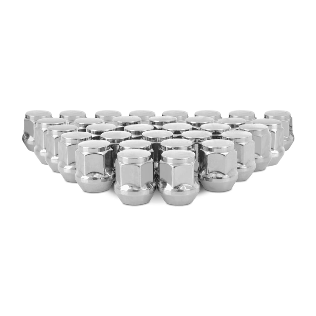 Mishimoto Steel Lug Nuts, M14x1.5, Acorn Seat, 32pc Set, Chrome