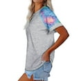 thumbnail image 5 of zttd women camouflage print crew neck short sleeve colorblock t shirt top, 5 of 7