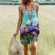 thumbnail image 2 of Gibobby Pantalones cortos Mujeres verano suelto casual sin mangas ajustable correa de monos pantalones cortos elásticos con bolsillos(Azul， L), 2 of 5
