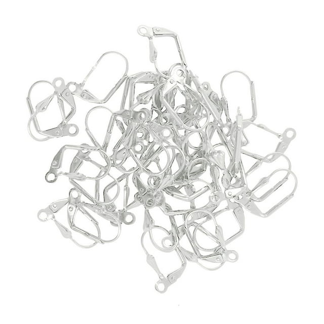 GUOOL 50pcs French Leverback Earrings Ear wire Hooks DIY Jewelry White